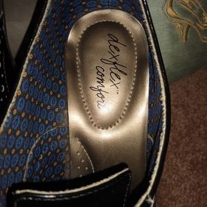 DexFlex Comfort hi heel lace Oxford blk sz 8 Hot!!